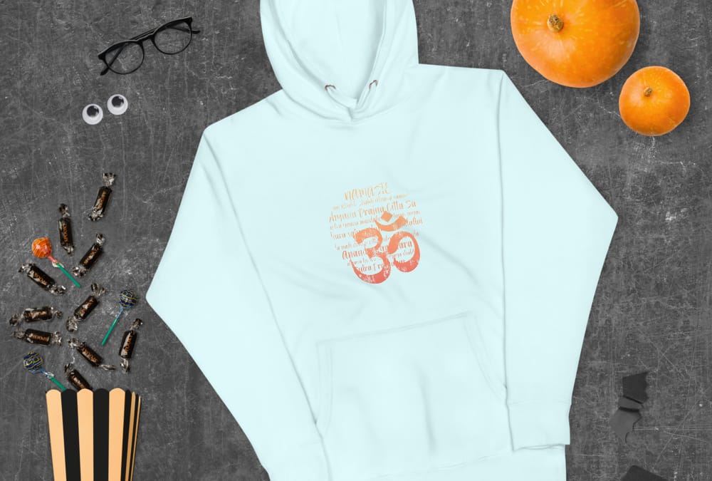 Making a fashion statement with the Namaste Orange Unisex Hoodie