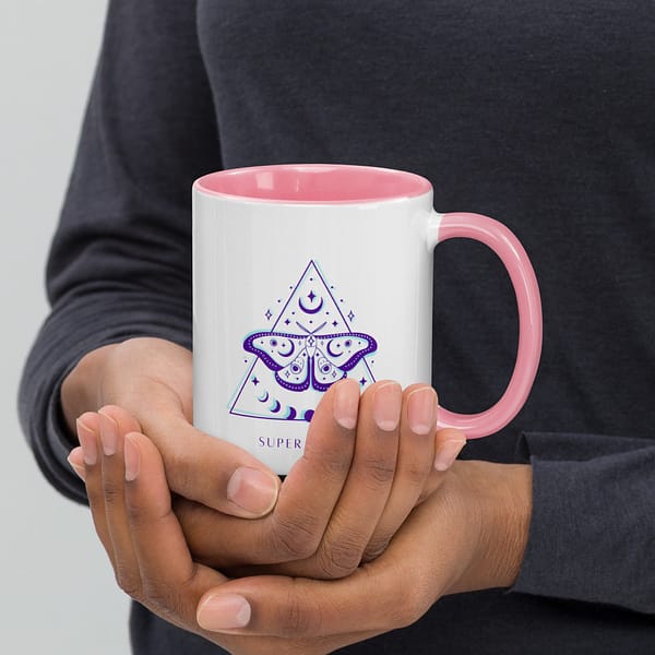 white ceramic mug with color inside pink 11oz right 63e75761befdc