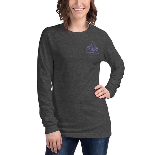 unisex long sleeve tee dark grey heather front 63ebac49377a0
