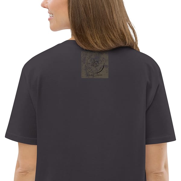 unisex organic cotton t shirt anthracite zoomed in 63e7c3acb7832