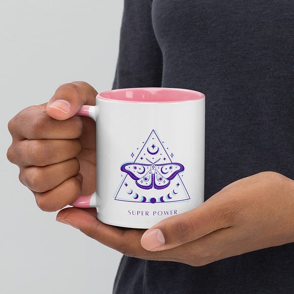 white ceramic mug with color inside pink 11oz left 63e75761bf5e3