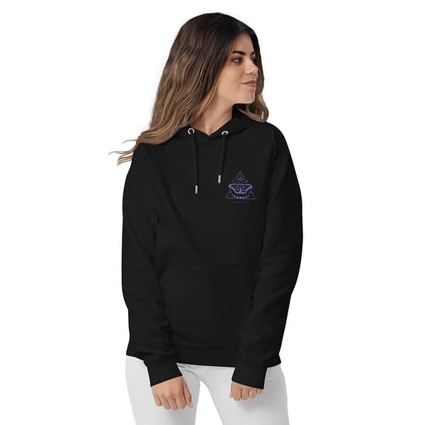 unisex eco raglan hoodie black front 63e7b07f7a5ee