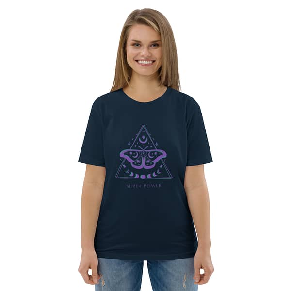 unisex organic cotton t shirt french navy front 63e7c3acb2712