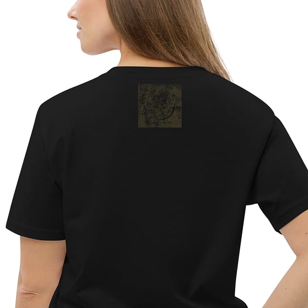 unisex organic cotton t shirt black zoomed in 2 63e7c3acb2502